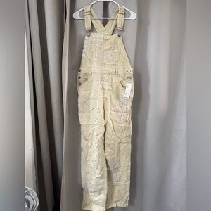 Urban Outfitters Ezra Crochet Patchwork Overall Cream